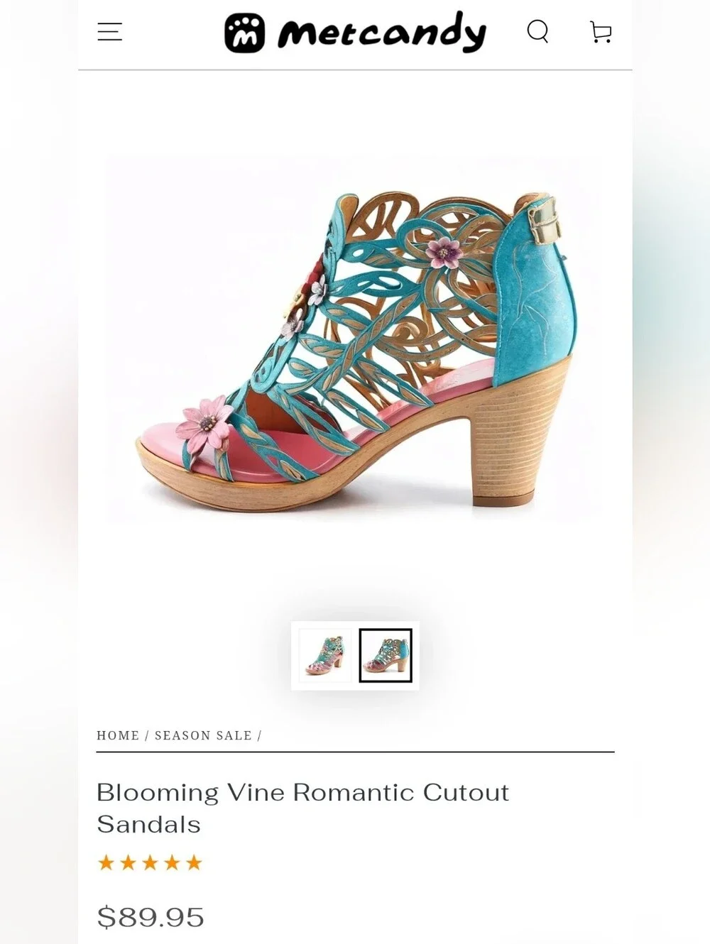 Metcandy Blooming Vine Leather Boots